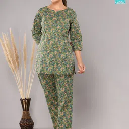 Krati Creations Pack Of 2 Floral Printed Pure Cotton Night suit-image-85