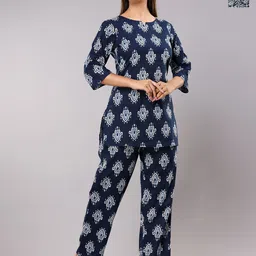 Krati Creations Pack Of 2 Floral Printed Pure Cotton Night suit-image-88