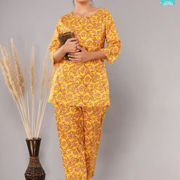 Krati Creations Pack Of 2 Floral Printed Pure Cotton Night suit-image-61