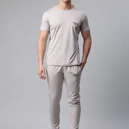 VIMAL JONNEY Men Grey Solid Cotton Track Suit-image-24