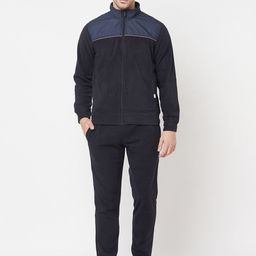 Octave Men Navy Blue Solid Cotton Tracksuit-picture-20