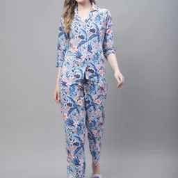 TAG 7 Floral Printed Pure Cotton Night Suit-image-81