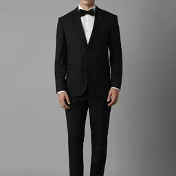 Louis Philippe Men Checked Slim-Fit Single-Breasted Two-Piece Formal Suit-image-89