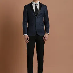 Allen Solly Single-Breasted Slim Fit Paisley Printed Two Piece Formal Suit-picture-34