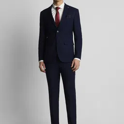 Peter England Elite Slim-Fit Single-Breasted Two-Piece Formal Suit-34