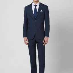 Van Heusen Checked Slim-Fit Single-Breasted Two-Piece Formal Suit-picture-5
