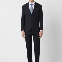Peter England Elite Checked Slim-Fit Single-Breasted Two-Piece Formal Suit-picture-57