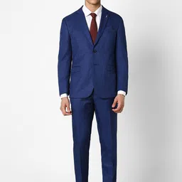 Van Heusen Checked Slim-Fit Single-Breasted Two-Piece Formal Suit-18