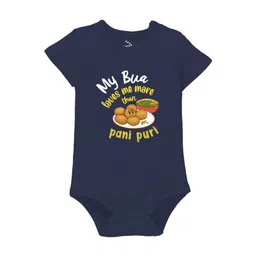 Zeezeezoo Infants My Bua Loves Me More than Pani-Puri Printed Pure Cotton Bodysuit-image-87