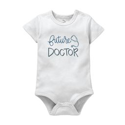 Zeezeezoo Infant White & Black Future Doctor Printed Cotton Bodysuit-image-56