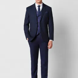 Van Heusen Single-Breasted Slim-Fit Three-Piece Suit-47