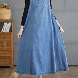StyleCast x Revolte Round Neck Cotton A-Line Midi Dress-image-32