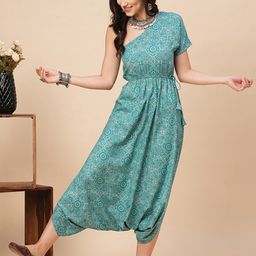 Globus Green Ethnic Motifs Printed Culotte Jumpsuit-picture-42