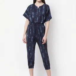 BLANC9 Blue Printed Capri Jumpsuit-picture-21