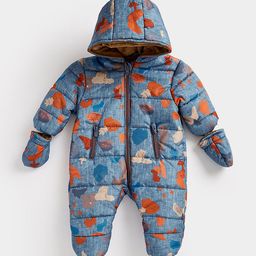 mothercare Infant Kids Abstract Printed Pure Cotton Hooded Snowsuit-17