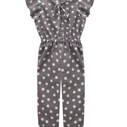 A T U N Girls Brown & White Linen Printed Basic Jumpsuit-image-23