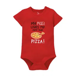 Zeezeezoo Infants Masi Loves Me More Than Pizza Printed Pure Cotton Bodysuit-image-39