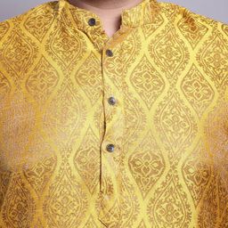 SOJANYA PLUS Ethnic Motifs Woven Design Regular Kurta With Pyjamas & Nehru Jacket image 2