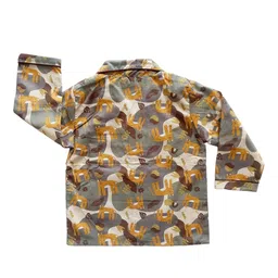 Freesia Array Kids Lapel Collar Long Sleeves Printed Pure Cotton Night suit image 4