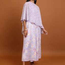 Vishudh Printed V-Neck Sleeveless Basic Basic Jumpsuit With Cape image 4