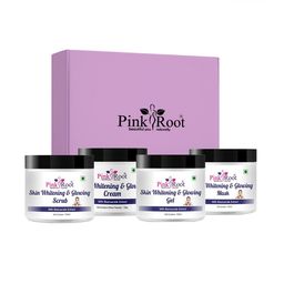 Pink Root Skin Whitening Scrub Cream Gel & Face Mask-100ml Each  Facial Kit-49