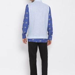 Hangup Men Printed Linen Kurta with Trouser image 2