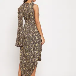 Uptownie Lite Printed V-Neck Ankle Length Ethnic Sleeveless Basic Jumpsuit With Dupatta image 5
