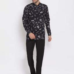Hangup Men Printed Kurta with Pyjamas & Nehru Jacket image 2