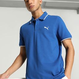 Puma Collar Tipping Heather Slim-Fit Cotton Polo T-Shirt-image-85