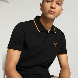 Puma Collar Tipping Heather Slim-Fit Cotton Polo T-Shirt-image-88