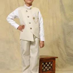 Pro-Ethic STYLE DEVELOPER Boys Cotton Striped Single-Breasted Three-Piece Suit-44