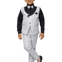 Pro-Ethic STYLE DEVELOPER Boys 3 Piece Solid Shirt & Trousers With Waistcoat-image-47
