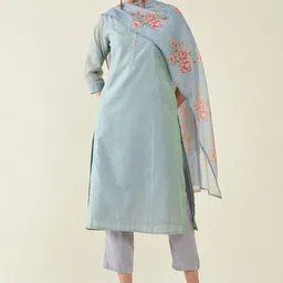 Soch Thread Work Kurta with Trousers & Dupatta-image-20