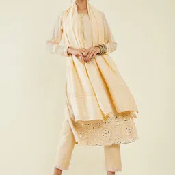 Soch Ethnic Motifs Embroidered Mirror Work Kurta With Trousers & Dupatta-image-41