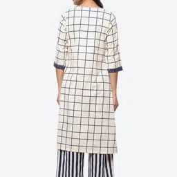 Biba Checked Printed Regular Kurta With Palazzos image 4