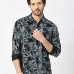 VALEN CLUB Floral Printed Spread Collar Full Sleeve Slim Fit Shirt-picture-38