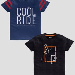 BAESD Boys Pack Of 2 Slim Fit Typography Printed Pure Cotton Casual T-shirt-image-56