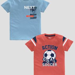 BAESD Boys Pack Of 2 Slim Fit Typography Printed Pure Cotton Casual T-shirt-image-48