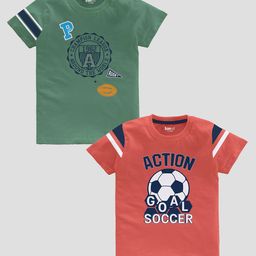 BAESD Boys Pack Of 2 Slim Fit Typography Printed Pure Cotton Casual T-shirt-image-57