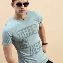 SHOWOFF Typography Printed Slim Fit T-shirt-image-87