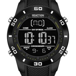 REACTION KENNETH COLE Men Black Dial & Black Textured Straps Digital Watch KRWGP2191303-5