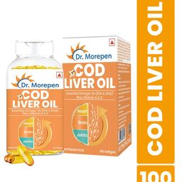 Dr. Morepen Set of 2 Cod Liver Oil with Natural Omega 3, Vitamin A & D - 100 Softgels Each image 2