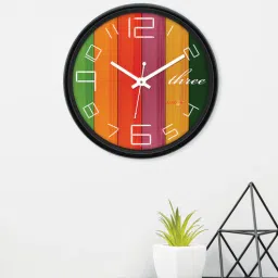 random Multicolour Plastic Analogue Modern Wall Clock-picture-37