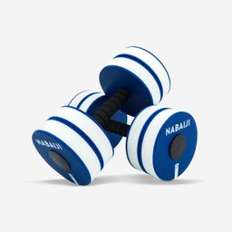 Pair of Foam Aquafit Dumbbells Aquagym blue white-1