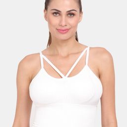 Amour Secret White Lightly Padded Dry Fit Sports Bra-image-74