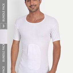 T.T. Pack Of 3 Cotton Interlock Half Sleeve Basic Vest with Pocket-image-27
