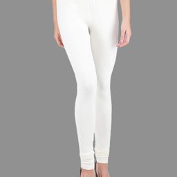 SPIFFY Women Plus Size White Solid Churidar-image-88