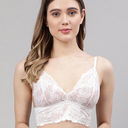 CUKOO White Floral Non-Wired Non Padded Bralette Bra-18