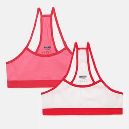 mackly Pack Of 2 Cotton Medium Support All Day Comfort Full Coverage Seamless Slip-On Bra-image-2