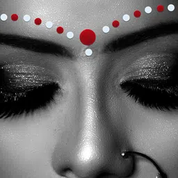 Comet Busters Traditional Designer Bindis - White & Red image 3